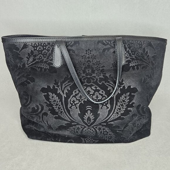 Gucci Brocade Soft Stirrup Black Suede Leather Purse Tote Handbag - Picture 4 of 13